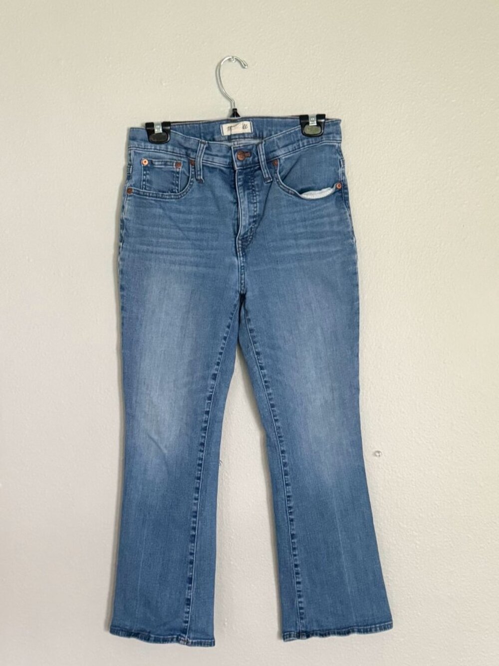Madewell Cali Demi-Boot Cropped Flare Jeans High Rise Blue 29